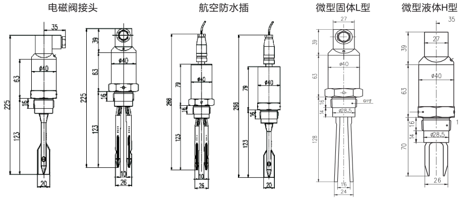 Micro tuning fork type level switch